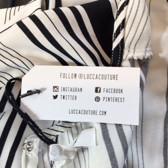 Lucca Romper - Black and White stripe Size  Small NWT - Picture 6 of 10